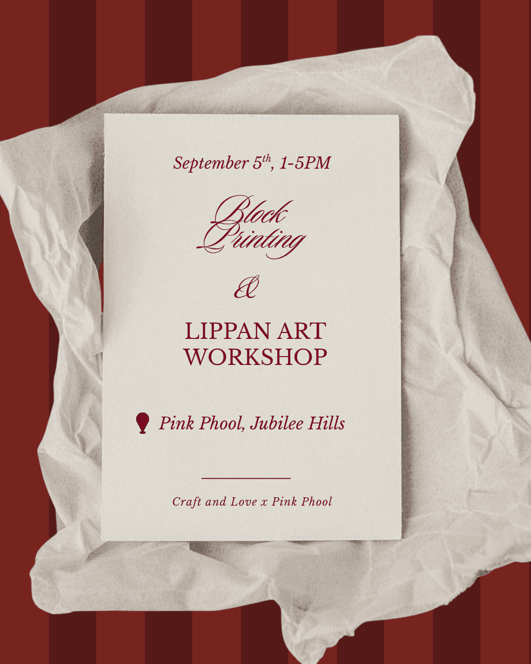 Block Printing & Lippan Art Workshop